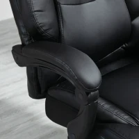 Vinsetto Cadeira de Escritório Ergonómica Cadeira de Escritório com Altura Ajustável com Encosto Inclinável em até 130° Função Basculante e Apoio para os Pés Retrátil Aço 73x66x112-118cm Preto(m-9)