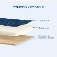 HOMCOM Sillón Nórdico de Borreguito Acolchado Grueso y Patas de Madera Asiento Amplio para Salón Dormitorio 74,5x76x78 cm Azul(m-6)