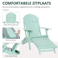 Outsunny Adirondack Tuinstoel met Uitschuifbare Voetensteun en Opvouwbaar Ontwerp - Groen(m-5)