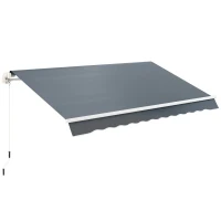 Outsunny Telo di Ricambio Tenda Parasole Retrattile 3x2.5m in Poliestere Anti UV 50+, Giardino, Grigio(m-11)