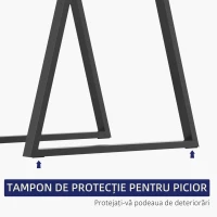 HOMCOM Set 2 Picioare de Masă Trapezoidale cu 6 Găuri și 12 Șuruburi, 70x5x72 cm, Negru(m-5)