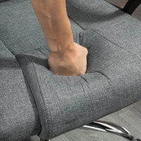 Vinsetto Bürostuhl Computerstuhl mit Wippenfunktion Kopfstütze ergonomischer Schreibtischstuhl drehbar höhenverstellbar Leinen-Touch Grau  62 x 76 x 110-119 cm(m-10)