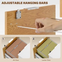 HOMCOM Two-Drawer Lockable Filing Cabinet - Wood Effect(m-5)