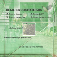 Outsunny Estufa Tipo Túnel 298x197x189 cm com Porta e 4 Janelas para Cultivo de Plantas e Verduras com Cobertura PE 140g/㎡ Verde(m-4)