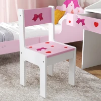 AIYAPLAY Conjunto de Secretária e Cadeira para Crianças com Gaveta Amovível e Compartimento para Dormitório Sala de Jogos Rosa e Branco(m-9)