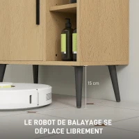 HOMCOM Meuble sous lavabo salle de bain avec porte à fermeture progressive et étagère réglable, 60 x 30 x 59,5 cm, chêne(m-7)