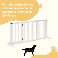 PawHut Poarta Reglabila din Lemn pentru Animale de Companie Gard Independent pentru Caini pentru Usa Hol Bariera de Siguranta Usa Bloca bilapoarta caine poarta de siguranta bariera poarta despartitoare pliabila  otel gard inchidere automata(m-4)