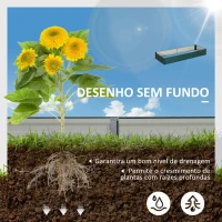 Outsunny Caixa de Plantio de Aço Galvanizado para Cultivar Plantas Flores Ervas com Fundo Aberto 180x90x30 cm / 241x90,5x30 cm Verde(m-4)