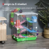 PawHut cusca cu 5 niveluri pentru rozatoare, 46x30x58 cm(m-9)