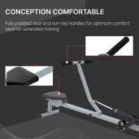 HOMCOM Rowing Machine Cardio Rower Workout Fitness Body Tonner Home Gym Training(m-7)