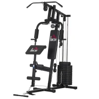 Station de musculation fitness - Collaboration Aosom.fr x FFHandball - 12 blocs de poids de 5,5 kg - 135 x 103 x 210 cm(m-1)