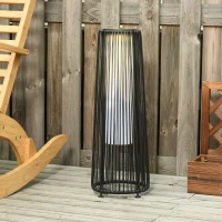 Outsunny Patio Garden Solar Powered Lights Woven Resin Wicker Lantern Auto On/Off(m-11)
