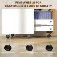 HOMCOM Two-Drawer Lockable Filing Cabinet - Wood Effect(m-7)