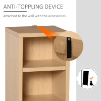 HOMCOM Set of 2 CD Media Display Shelf Unit Tower Rack w/ Adjustable Shelves Wood Color(m-7)