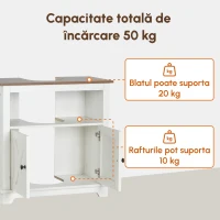Kleankin Dulap Rustic Baie – Pentru Sub Chiuveta cu Usi Duble(m-7)