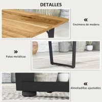 Outsunny Mesa de Jardín Exterior de Madera 175x80x75 cm con Orificio para Sombrilla y Encimera de Listones Natural(m-5)