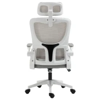 Vinsetto Bürostuhl, höhenverstellbar, neigbare Rückenlehne, verstellbare Kopfstütze, bis 120 kg, 60x59x114-122 cm, Grau(m-12)