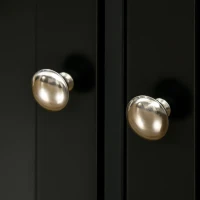 HOMCOM Sideboard with Rubberwood Top and Adjustable Shelves for Dining Room, Kitchen - Black(m-8)