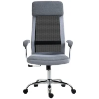 Vinsetto Office Chair Mesh High Back Swivel Task PC Desk Chair for Home w/ Arm, Grey(m-13)