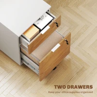 HOMCOM Two-Drawer Lockable Filing Cabinet - Wood Effect(m-4)