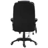 Vinsetto Bürostuhl mit Vibrationsmassage, Ergonomisch Schreibtischstuhl mit Heiz-, Liegefunktion, Höhenverstellbar Chefsessel mit Fernbedienung, Seitentasche, Leinenoptik, Schwarz(m-13)