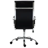 Vinsetto Bürostuhl ergonomischer Schreibtischstuhl mit Wippfunktion Chefsessel höhenverstellbarer Drehstuhl gepolstert Kunstleder Schaumstoff Schwarz 54 x 62 x 104-114 cm(m-12)