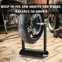 DURHAND Steel Rotating Motorcycle Wheel Balance Stand Black(m-7)