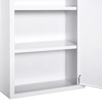 kleankin 24''x16'' Steel Wall Mount Medicine Cabinet 3 Tier First Aid Kit Home Emergency Box for Bathroom Kitchen, Lockable with 2 Keys(m-7)