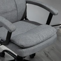 Vinsetto Bürostuhl Massage höhenverstellbarer Chefsessel Gamingstuhl mit Massagefunktion, ergonomischer Drehstuhl Massage Sessel Lendenwirbelsäulenmassage Leinen-Gefühl Grau 63 x 70 x 112-121 cm(m-12)