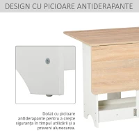HOMCOM Masa Consola Pliabila cu Raft, Masuta pentru Sufragerie Pliabila(m-8)