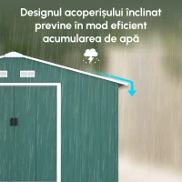 Outsunny Magazie Unelte din Otel Galvanizat, Anti Rugina 3.4 x 3.86 x 2 m, verde(m-6)