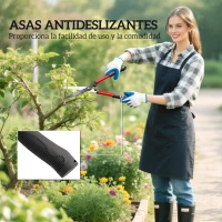 Outsunny Juego de Herramientas Jardinería de 3 Piezas con Tijeras de Jardín Cortarramas Tijeras de Podar y Mangos de Goma Ligera(m-6)