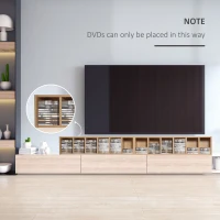 HOMCOM Set of 2 CD Media Display Shelf Unit Tower Rack w/ Adjustable Shelves Wood Color(m-8)