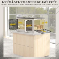 HOMCOM Boîte de rangement pliable et empilable 99L en plastique avec couvercle et 4 roulettes, accès à 5 côtés, blanc(m-5)