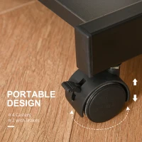 HOMCOM Particle Board Rolling Computer Desk w/ Wheel Lock - White(m-6)