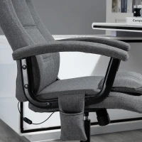 Vinsetto Bürostuhl Massage höhenverstellbarer Chefsessel Gamingstuhl mit Massagefunktion, ergonomischer Drehstuhl Massage Sessel Lendenwirbelsäulenmassage Leinen-Gefühl Grau 63 x 70 x 112-121 cm(m-11)
