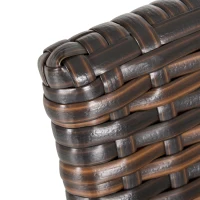 Outsunny 2pcs Folding Garden Chair Rattan Bistro Set with Armrest for Outdoor Steel Frame(m-8)