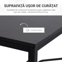 Homcom Masa Birou Colt – Spatioasa din Lemn & Metal Negru(m-7)