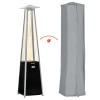 Outsunny 11.2KW Outdoor Patio Gas Heater Standing Pyramid Heater w/ Regulator and Hose(m-1)