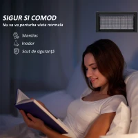 HOMCOM Lampă Anti-Țânțari de Interior 8W cu Lanț și Plasă de Protecție Negru(m-5)