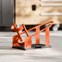 HOMCOM Motorcycle Wheel Chock, 816.5 kg Capacity Heavy Duty Steel Motorcycle Front Wheel Chock Holder with 3 Height Adjustable Holes, Fits 381-533.4 mm Wheels, Orange(m-9)