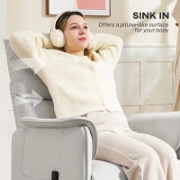 HOMCOM Fotoliu Reclinabil Electric cu Motor Brushless și Suport pentru Picioare, Crem(m-8)