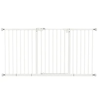 PawHut Barrière de sécurité animaux porte fermeture automatique système de double verrouillage sans perçage 3 extensions blanc(m-12)