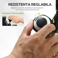 HOMCOM Bicicletă Eliptică Profesională cu Volant de 8 kg și Ecran LCD Roșu și Negru(m-6)