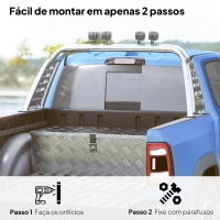 HOMCOM Caixa de Ferramentas em Alumínio com Tampa Abatível Pegas Laterais e Fecho com Chave Maleta de Ferramentas Portátil 76x33x25 cm Prata(m-6)