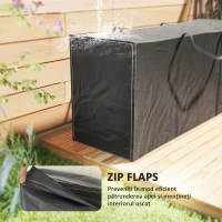 Outsunny Geantă de Depozitare 720L cu Fermoar Dublu și Mânere din Poliester Neagră(m-6)