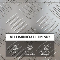 HOMCOM Cassetta Portautensili da 2 kg con Chiusura a Chiave, in Lamiera di Alluminio, 50x15.5x20.5 cm, Argento(m-4)