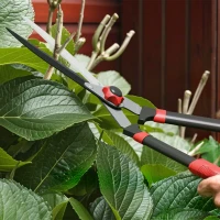 Outsunny Garden Shears, 63.5 cm Heavy Duty Hedge Shears with Razor-Sharp Blades, Comfort Grip and Tension Adjuster for Hedges, Shrubs and Bushes, Easy Cutting and Trimming(m-7)