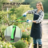 Outsunny Telescopic Loppers 64.5-90 cm, Extendable Garden Loppers Heavy Duty with Steel Blade and Adjustable Handles, Tree Trimmer for Branches, Bushes, Shrubs, Green(m-6)