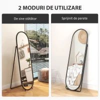 HOMCOM Oglindă Ovală Aurie Înaltă(m-7)